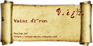Vaisz Áron névjegykártya